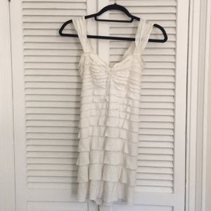 Max studio white ruffle dress.